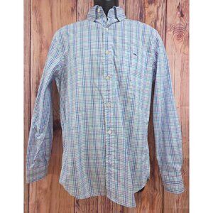 Vineyard Vines Mens Classic Fit Tucker Shirt Small Plaid Cotton/Spandex